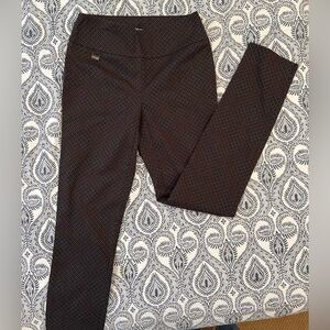 LISETTE Black and Brown Patterned Stretch Ankle Pants NWOT